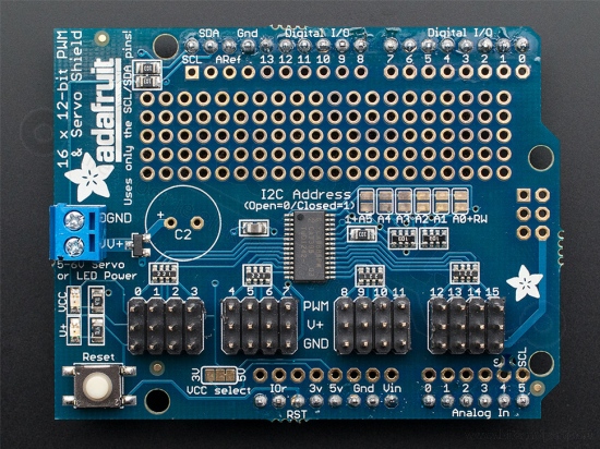 Servo/PWM Shield 16 kanaals 12-bit - Adafruit 1411